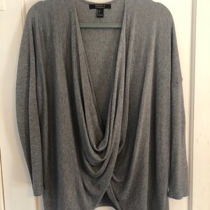 Grey wrap sweater/top
